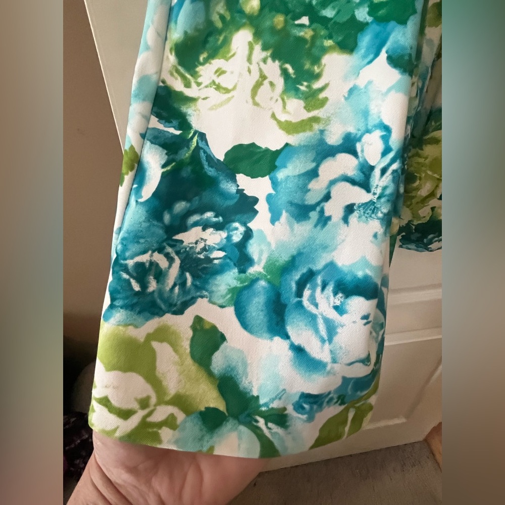 AGB Floral Midi Dress Blue & Green Women’s Size 4 - Picture 11 of 15